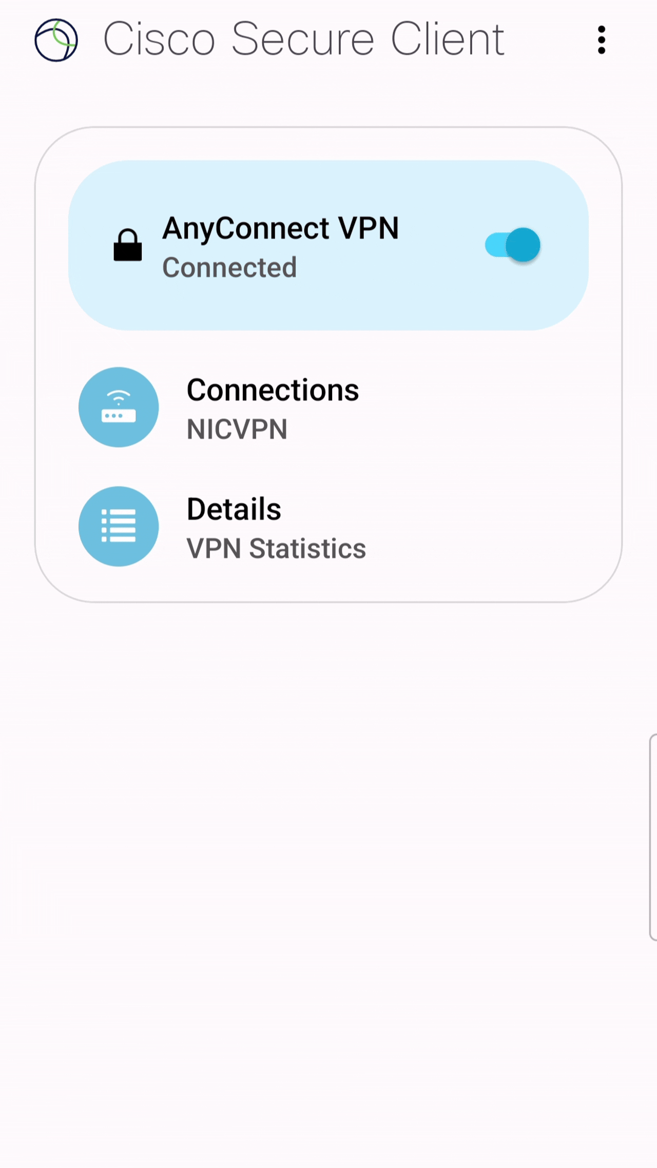Screenshot showing Disconnecting VPN